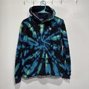 Abercrombie Kids Hoodie Boy Girl Teen Fleece Sweatshirt Blue Tie Dye Size 15/16
